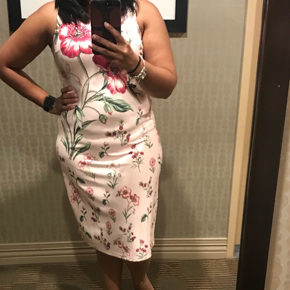 Floral baby pink dress